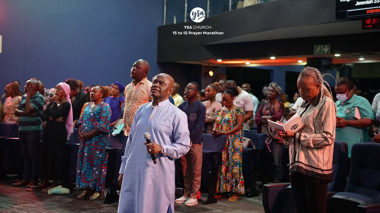 Praying together for our church.